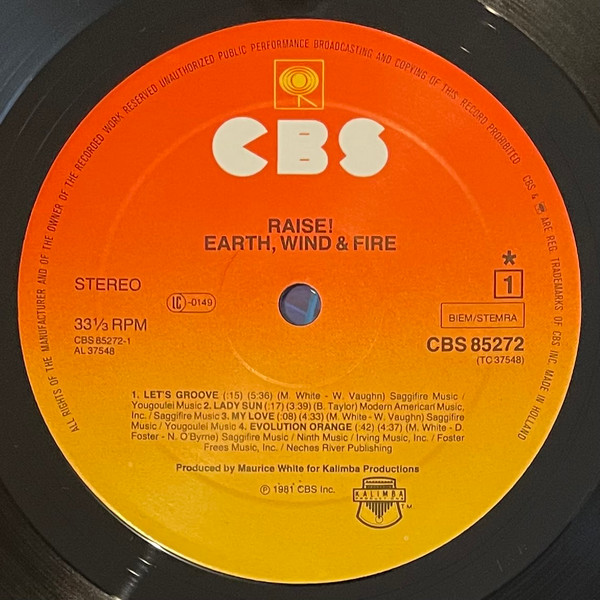 Earth, Wind & Fire - Raise! | CBS (CBS 85272) - 4