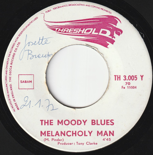 The Moody Blues - Melancholy Man | Threshold (TH 3.005 Y 70) - 3