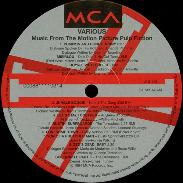 Various - Pulp Fiction (Music From The Motion Picture) | MCA Records (0008811110314) - 3