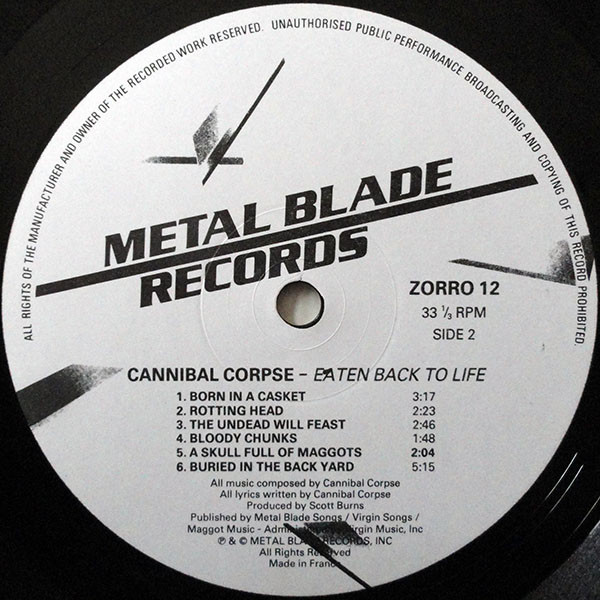 Cannibal Corpse - Eaten Back To Life | Metal Blade Records (ZORRO 12) - 4