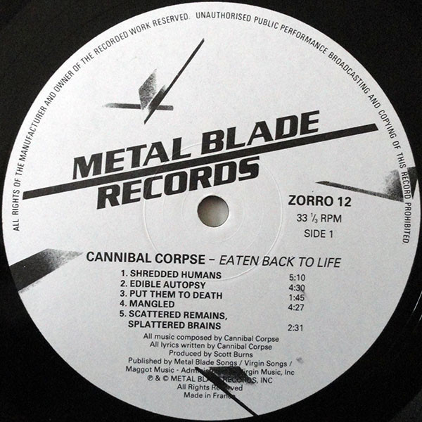 Cannibal Corpse - Eaten Back To Life | Metal Blade Records (ZORRO 12) - 3