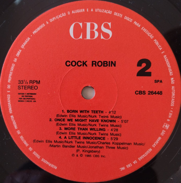 Cock Robin - Cock Robin | CBS (CBS 26448) - main