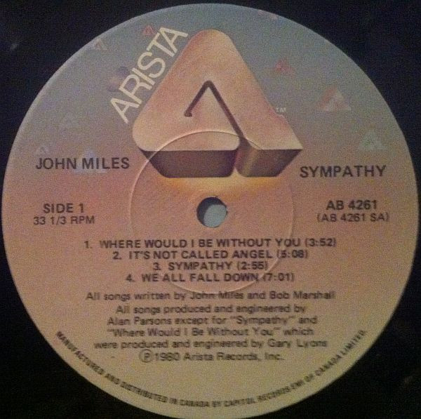 John Miles - Sympathy [Vinyl] | Arista (AB-4261) - 2