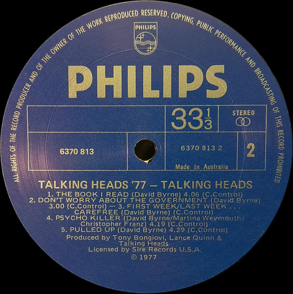 Talking Heads - Talking Heads: 77 | Philips (6370 813) - 4