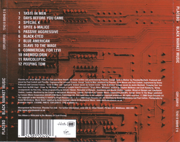 Placebo - Black Market Music | Hut Recordings (7243 8 50049 2 6) - 2