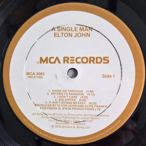 Elton John - A Single Man | MCA Records (MCA-3065) - 3 Elton John - A Single Man | MCA Records (MCA-3065) - 3