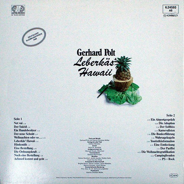 Gerhard Polt - Leberkäs' Hawaii | Jupiter Records (6.24593 AS) - 2 Gerhard Polt - Leberkäs' Hawaii | Jupiter Records (6.24593 AS) - 2