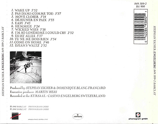 Stephan Eicher - Engelberg | Barclay (849 389-2) - 2