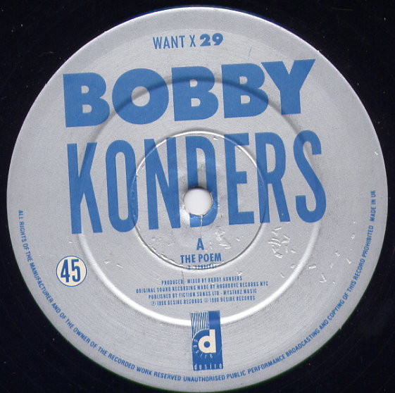 Bobby Konders - The Poem | Desire Records (WANT X 29)