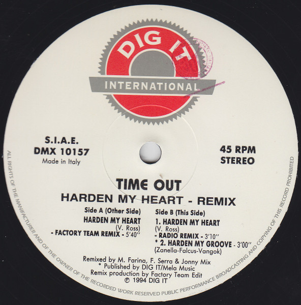 Time Out - Harden My Heart (Remix) | Dig It International (DMX 10157) - 2