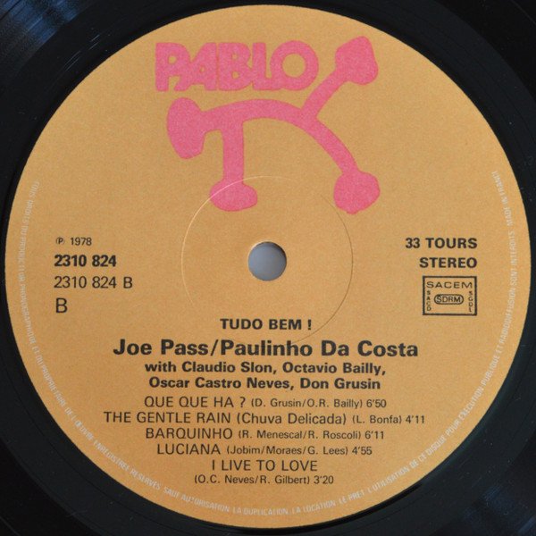 Joe Pass And Paulinho Da Costa - Tudo Bem! | Pablo Records (2310 824) - 4