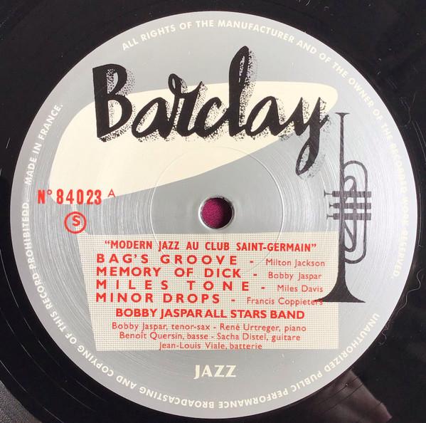 Bobby Jaspar - Modern Jazz Au Club Saint Germain | Sam Records (SR07/1) - 4