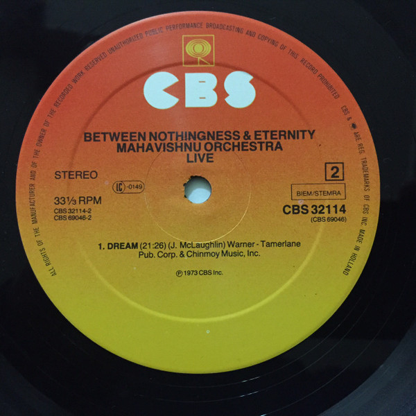 Mahavishnu Orchestra - Between Nothingness & Eternity | CBS (CBS 32114) - 4