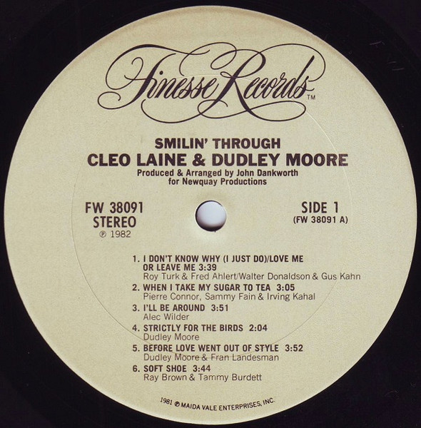 Cleo Laine & Dudley Moore - Smilin' Through | Finesse Records (FW 38091) - 3