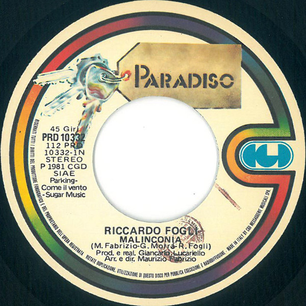 Riccardo Fogli - Malinconia | Paradiso (PRD 10332) - 3