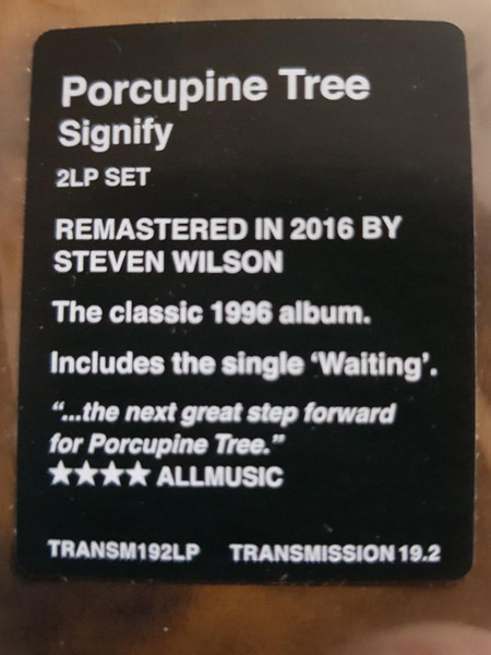 Porcupine Tree - Signify | Transmission Recordings (TRANSM 192LP) - 2 Porcupine Tree - Signify | Transmission Recordings (TRANSM 192LP) - 2