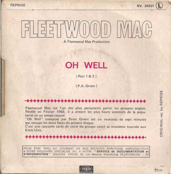 Fleetwood Mac - Oh Well (Part 1 & 2) | Reprise Records (RV. 20231) - main