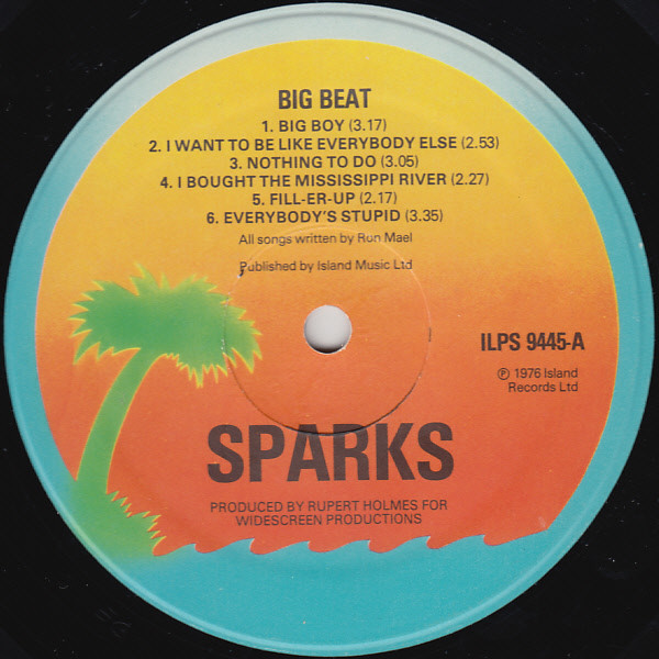 Sparks - Big Beat | Island Records (ILPS 9445) - 3