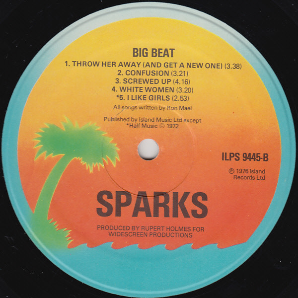 Sparks - Big Beat | Island Records (ILPS 9445) - 4