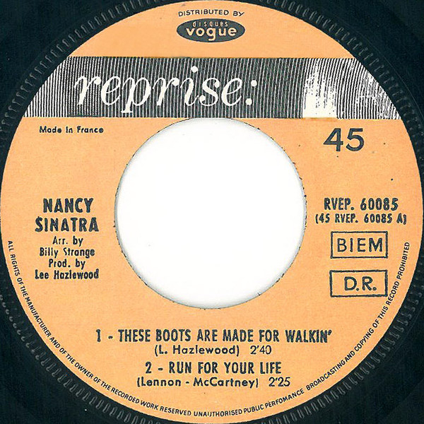Nancy Sinatra - These Boots Are Made For Walkin' | Reprise Records (RVEP 60 085) - 3