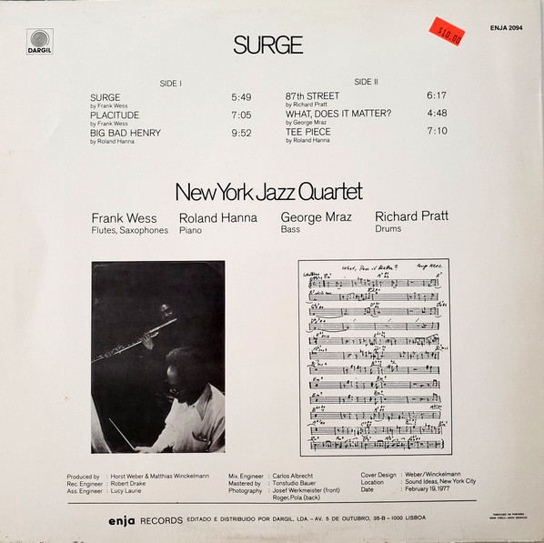 New York Jazz Quartet - Surge | Enja Records (enja 2094) - 2