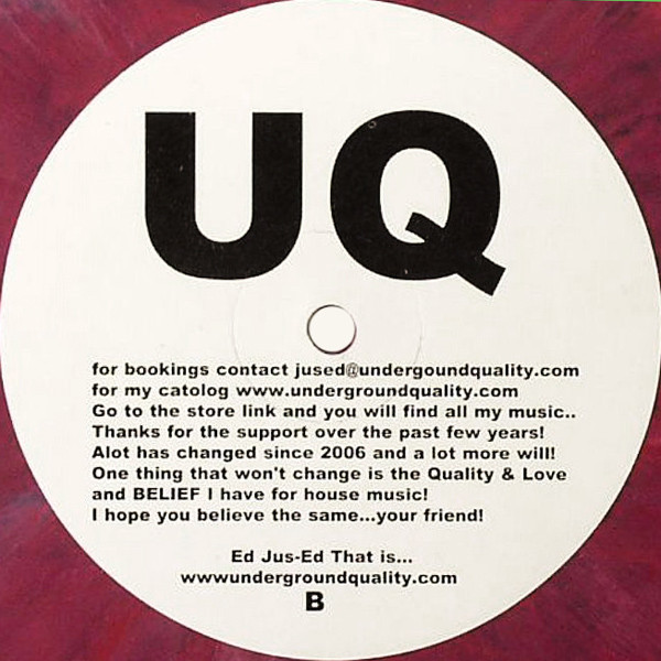 Jus-Ed vs DJ Qu - Real House Music... | Underground Quality (UQ-027) - 2