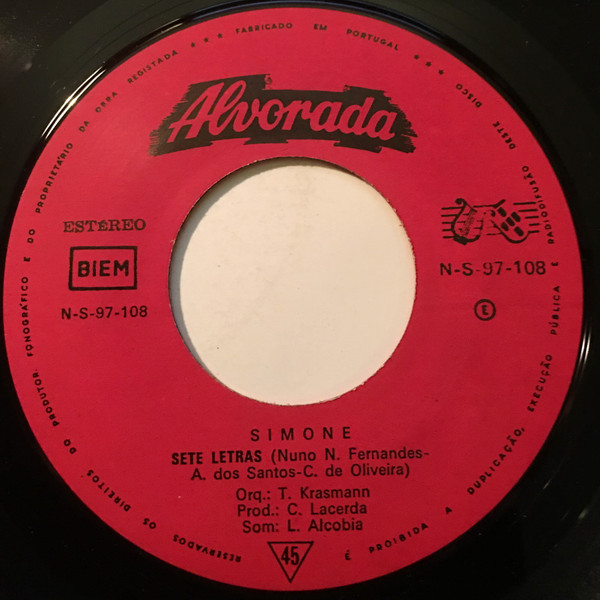 Simone de Oliveira - Sete Letras | Alvorada (N-S-97-108) - 3