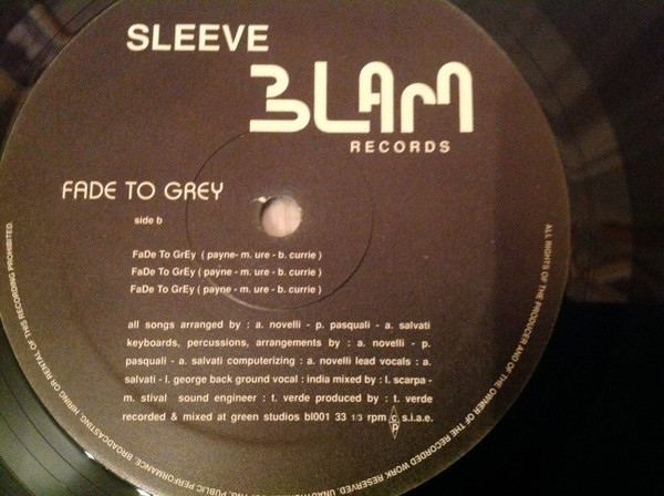 Sleeve - Fade To Grey | Blam Records (BL004) - main