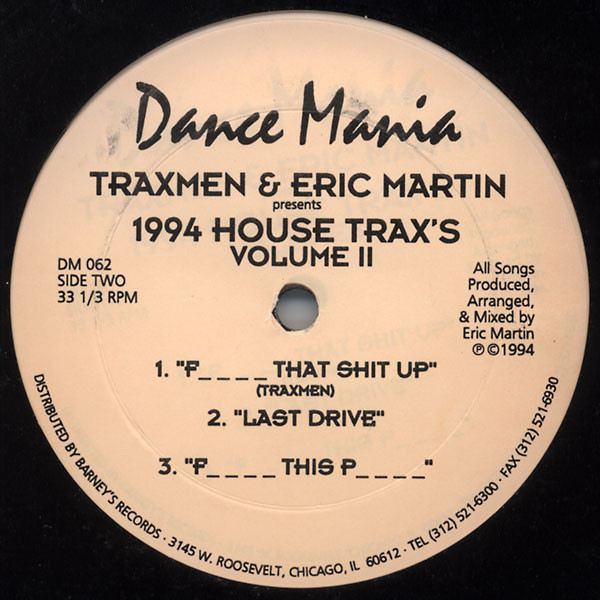 Traxmen & Eric Martin - 1994 House Trax's Volume II | Dance Mania (DM 062) - 2 Traxmen & Eric Martin - 1994 House Trax's Volume II | Dance Mania (DM 062) - 2