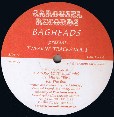 Bagheads - Tweakin' Tracks Vol.1 | Carousel Records (CAR 12006) - main