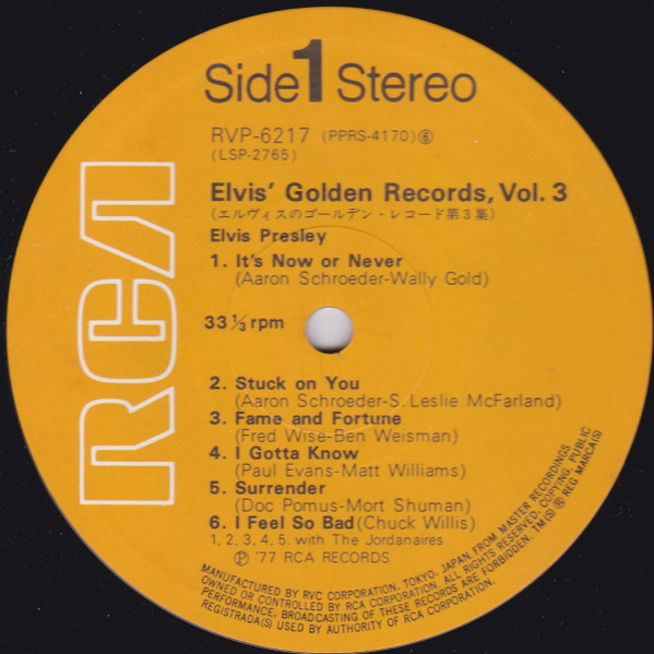 Elvis Presley - Elvis' Golden Records, Vol. 3 | RCA (RVP-6217) - 3 Elvis Presley - Elvis' Golden Records, Vol. 3 | RCA (RVP-6217) - 3