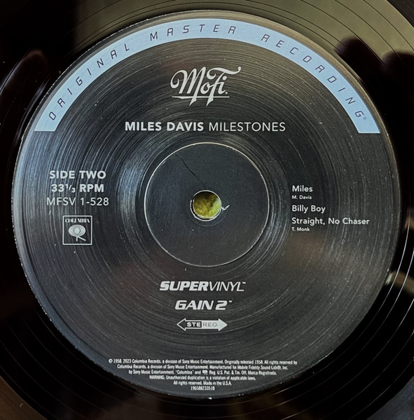 Miles Davis - Milestones | Mobile Fidelity Sound Lab (MFSV 1-528) - 4