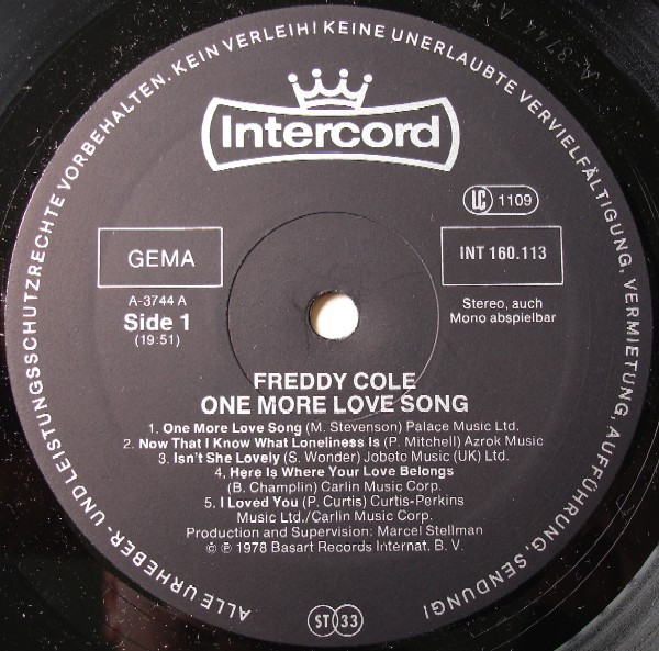 Freddy Cole - One More Love Song | Intercord (INT 160.113) - 3