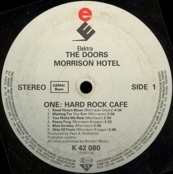 The Doors - Morrison Hotel | Elektra (K 42 080) - 4