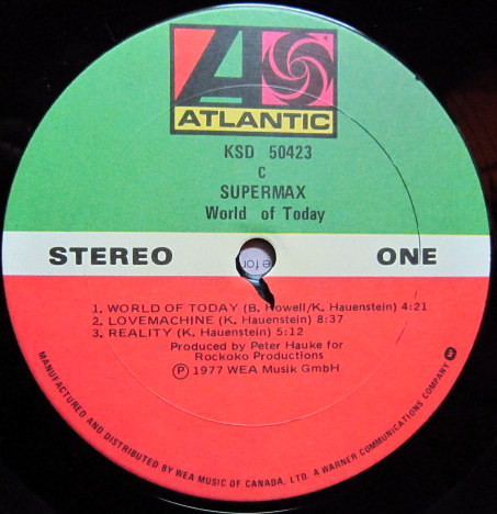 Supermax - World Of Today | Atlantic (KSD 50423) - 3