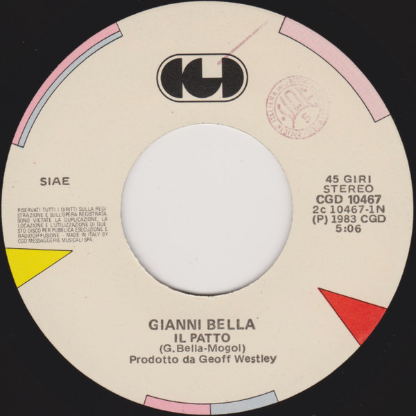 Gianni Bella - Il Patto | CGD (CGD 10467) - 3