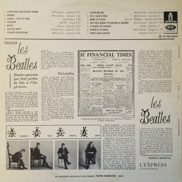 The Beatles - N 1 Les Beatles | Odeon (2C 062 04219) - 2 The Beatles - N 1 Les Beatles | Odeon (2C 062 04219) - 2