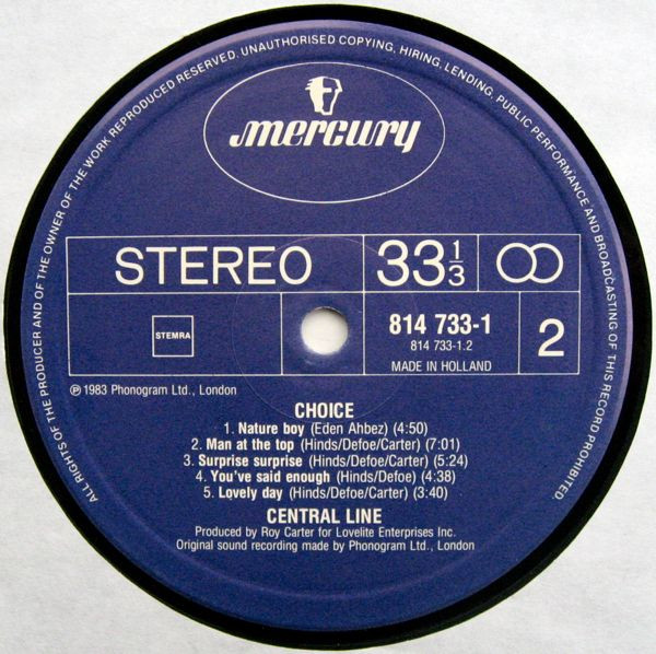Central Line - Choice | Mercury (814 733-1) - 4
