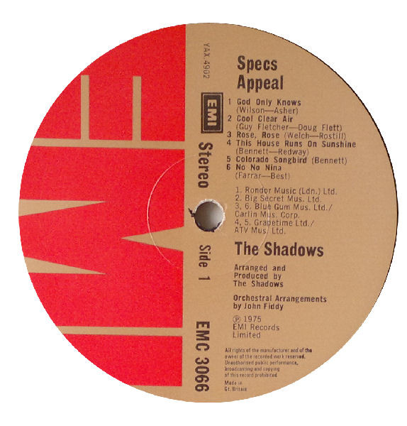 The Shadows - Specs Appeal | EMI (EMC 3066) - 2 The Shadows - Specs Appeal | EMI (EMC 3066) - 2