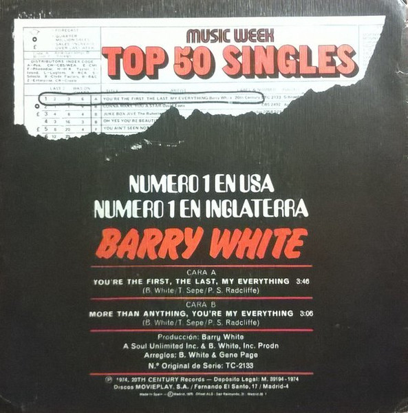 Barry White - Tu Eres El Principio, El Fin Y Todo Para Mi = You're The First, The Last, My Everything | 20th Century Records (SN-20948) - 2