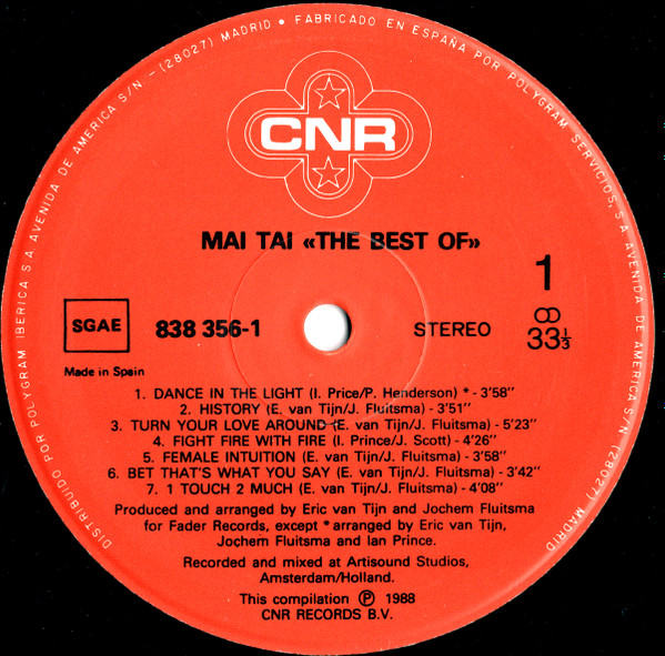Mai Tai - The Best Of | CNR (838 356-1) - 3