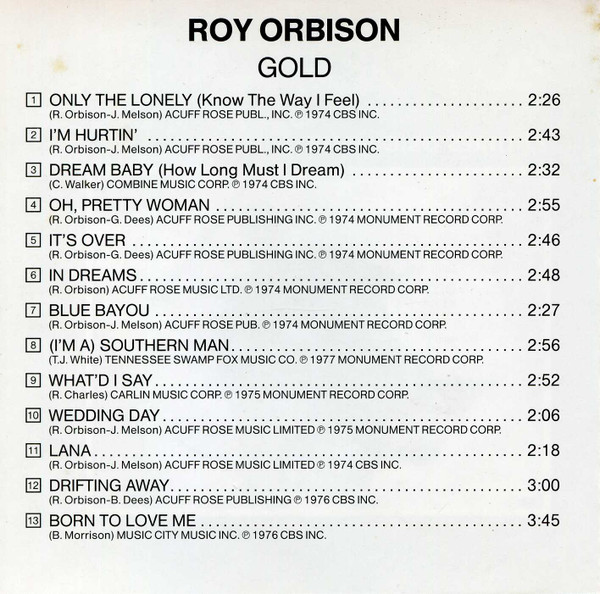 Roy Orbison - Collection Gold | CBS Special Marketing (467176 2) - 4