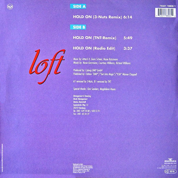 Loft - Hold On (Remix) | RCA (74321 18806 1) - 2