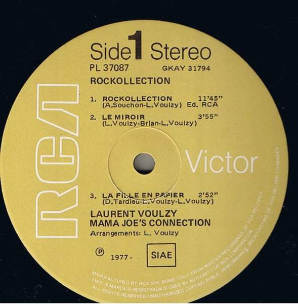 Laurent Voulzy - Mama Joe's Connection - Rockollection | RCA Victor (PL 37087) - 3 Laurent Voulzy - Mama Joe's Connection - Rockollection | RCA Victor (PL 37087) - 3