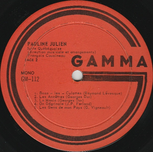 Pauline Julien - Suite Québécoise | Gamma (GM 112) - 3