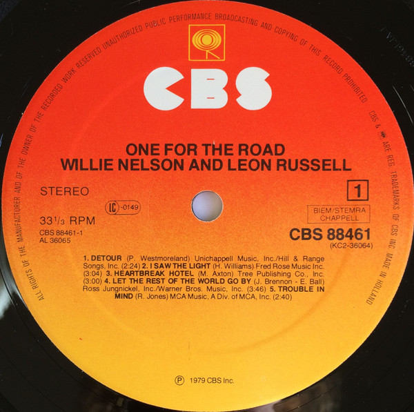 Willie Nelson And Leon Russell - One For The Road | CBS (CBS 88461) - 4 Willie Nelson And Leon Russell - One For The Road | CBS (CBS 88461) - 4