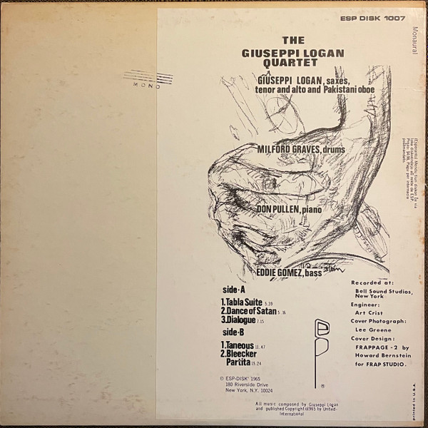 The Giuseppi Logan Quartet - The Giuseppi Logan Quartet | ESP-Disk' (1007) - 2 The Giuseppi Logan Quartet - The Giuseppi Logan Quartet | ESP-Disk' (1007) - 2