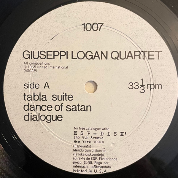 The Giuseppi Logan Quartet - The Giuseppi Logan Quartet | ESP-Disk' (1007) - 3 The Giuseppi Logan Quartet - The Giuseppi Logan Quartet | ESP-Disk' (1007) - 3