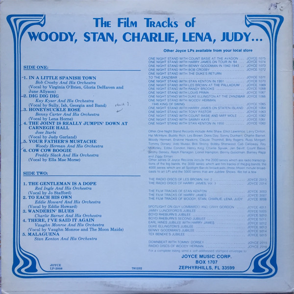 Woody Herman , Stan Kenton , Charlie Barnet - The Film Tracks Of Woody, Stan, Charlie, Lena, Judy... | Joyce (LP-3008) - 2 Woody Herman , Stan Kenton , Charlie Barnet - The Film Tracks Of Woody, Stan, Charlie, Lena, Judy... | Joyce (LP-3008) - 2