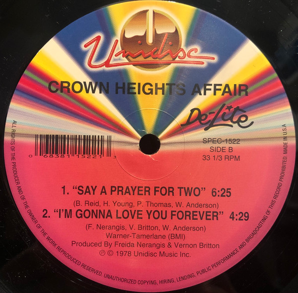 Crown Heights Affair - Every Beat Of My Heart / Say A Prayer For Two / I'm Gonna Love You Forever | Unidisc (SPEC-1522) - 3 Crown Heights Affair - Every Beat Of My Heart / Say A Prayer For Two / I'm Gonna Love You Forever | Unidisc (SPEC-1522) - 3